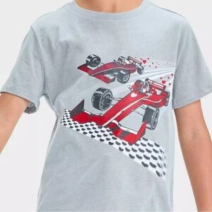 Cat & Jack Boys Racing Car Tee Red and Gray